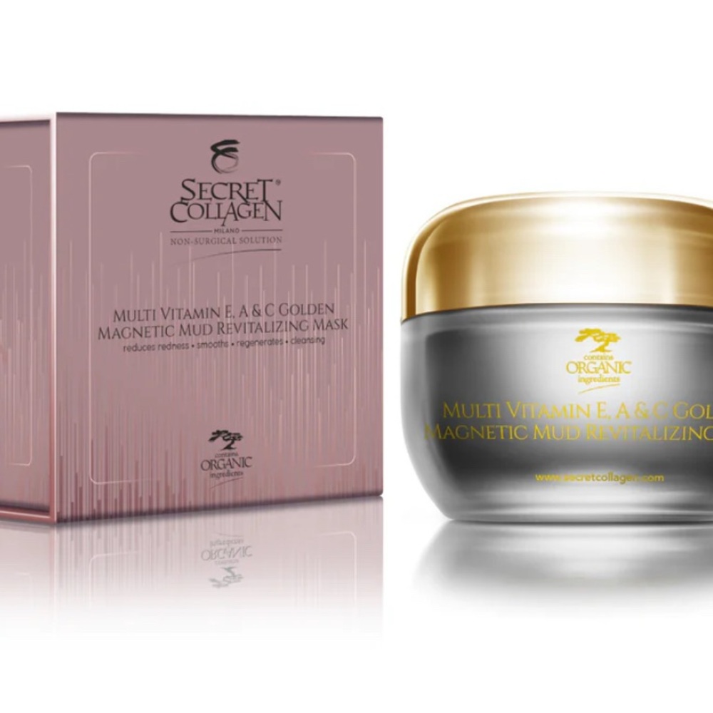 SECRET COLLAGEN MULTI VITAMIN E, A & C GOLDEN MAGNETIC MUD REVITALIZING MASK!